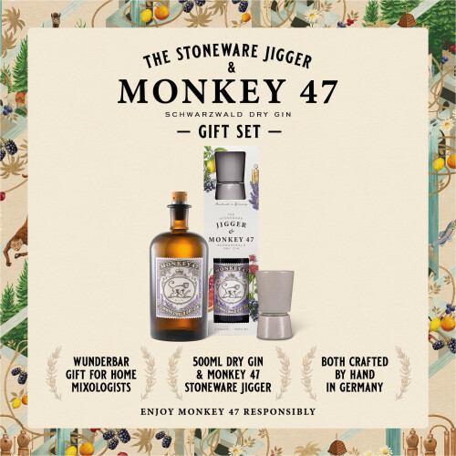 Monkey 47 Schwarzwald Dry Gin  The Stoneware Jigger Gift Set 50cl 2