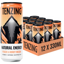 TENZING Natural Energy Drink Plant Based Vegan  Gluten Free Drink Peach  Ho