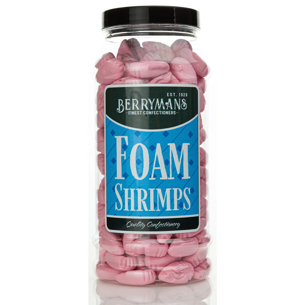 Berrymans Original Foam Shrimps Retro Gummy Sweets Gift Jar By Sweet Shop