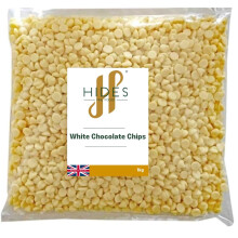 Hides Fine Foods  White Chocolate Chips 1kg  GMO  Free  Suitable for Vegeta