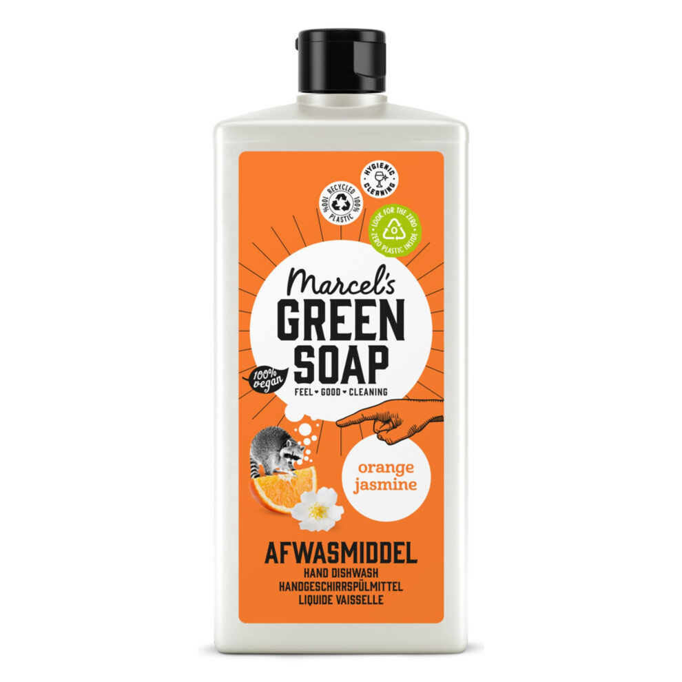 Marcel's Soap Washing Up Liquid Jasmine Dishwashing Liquid Green/Orange
