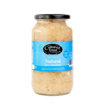 The Cultured Food Company - Organic Sauerkraut 1kg Jar - 100% Natural Ingredients- Raw & Unpasteurised - Probiotic Rich - Traditionally Fermented Cab