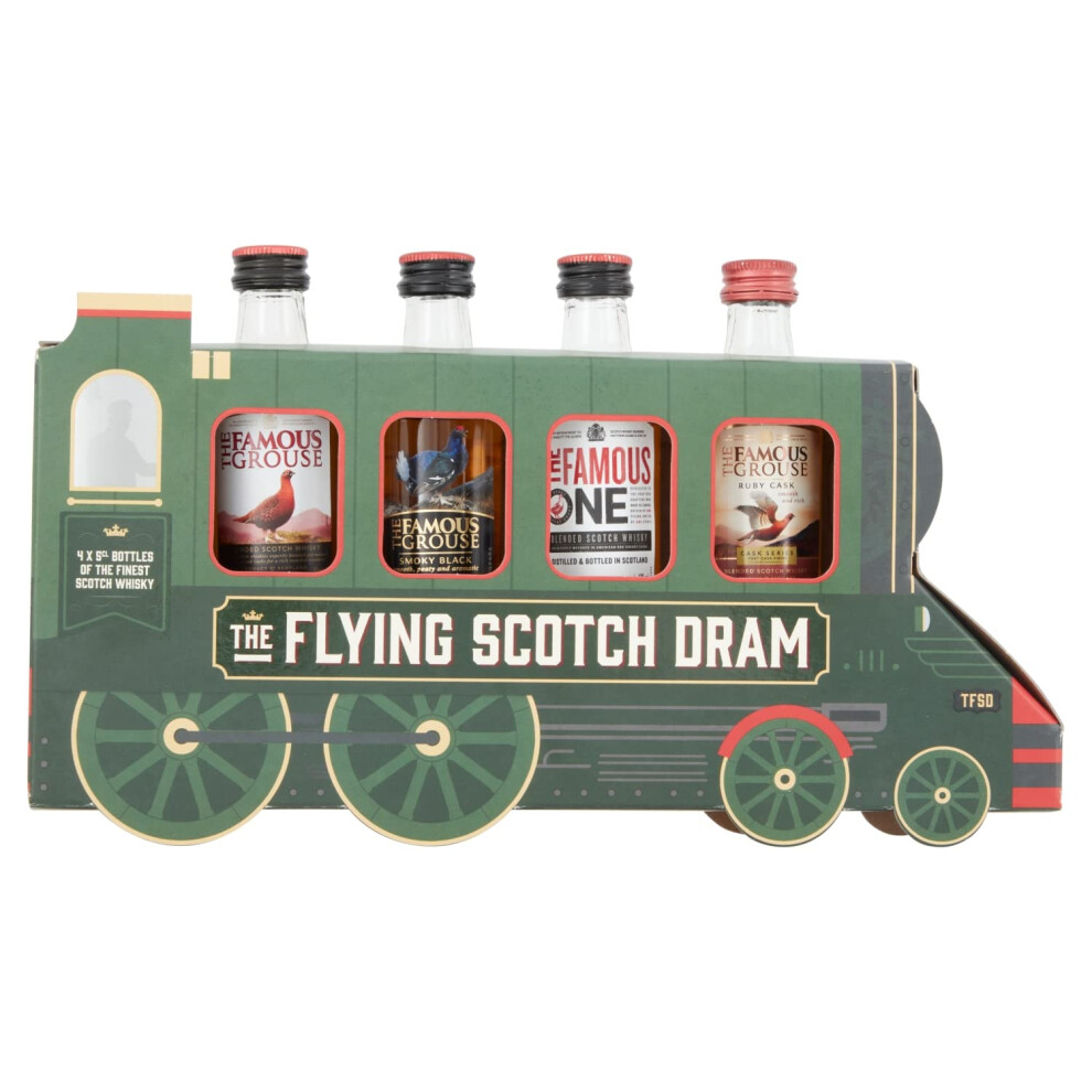 Blue Tree Famous Grouse Whisky Selection The Flying Scotch Dram Train Gift Set Includ