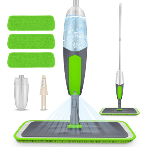 ILAVCOOL Spray Mops for Cleaning Floors  Microfiber Floor Flat Dust Mop wit