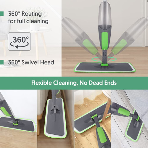 ILAVCOOL Spray Mops for Cleaning Floors  Microfiber Floor Flat Dust Mop wit 2