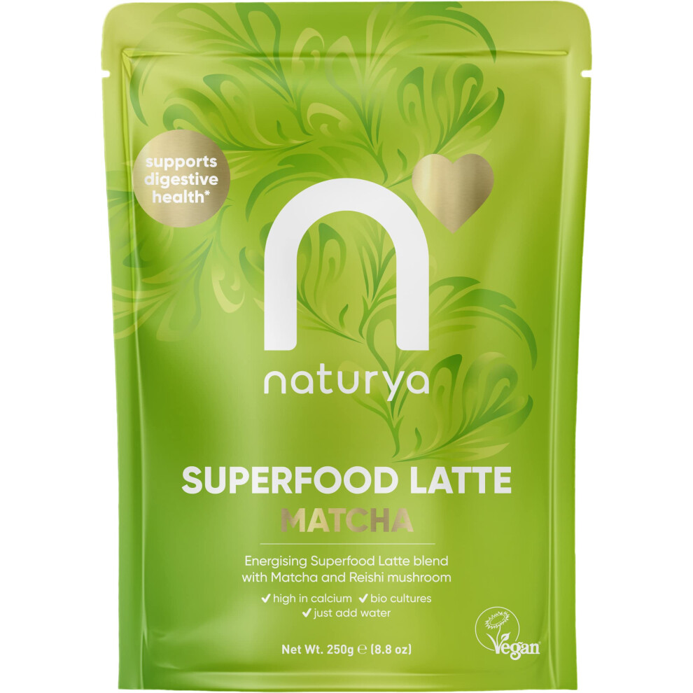 Naturya Energizing Matcha Superfood Latte Blend 250G Creamy Vegan Glutenf