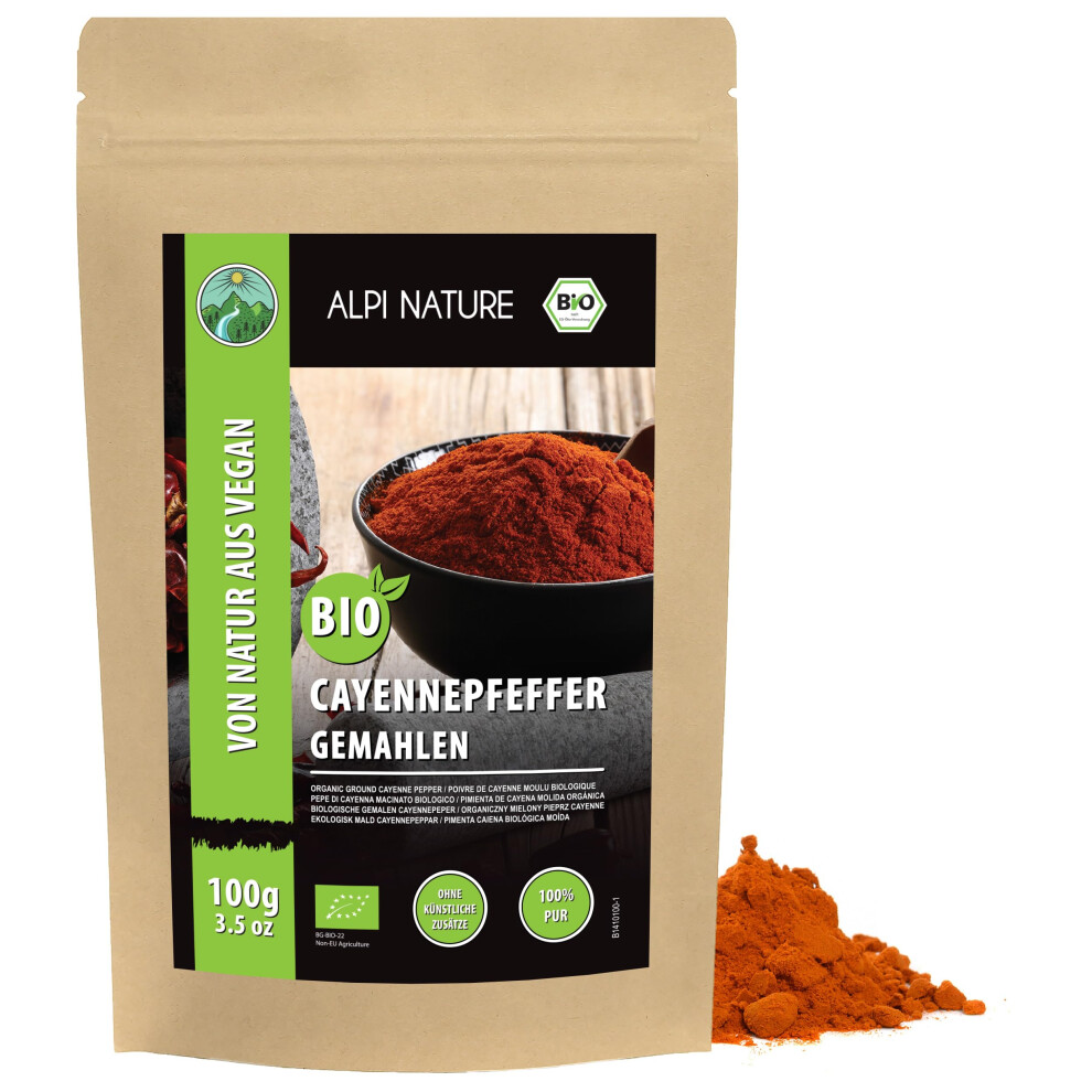 Alpi Nature Organic Cayenne Pepper Powder 100G 35 Oz Ground Cayenne Chilli