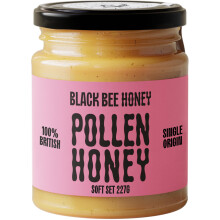 Black Bee Honey Pure British Spring Honey with Bee Pollen Granules SoftSet