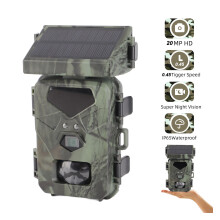 Waterproof Solar Trail Camera 1080P 20MP Night Vision Game Cam 60 Detection
