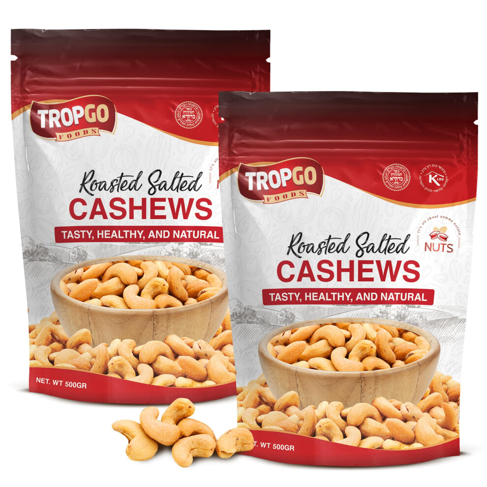Tropgo Roasted Cashew Nuts 2 500G 1Kg Packed Fresh Lightly Salted Cashew