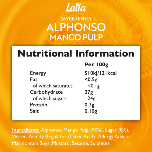 Laila Alphonso Mango Pulp 850 g (Case of 6) 1