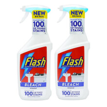 FLASH MULTI PURPOSE BLEACH SPRAY CLEANER 2 x 800ml - Bathroom and Kitchen Eucalyptus Scented Bleach Cleaning Spray