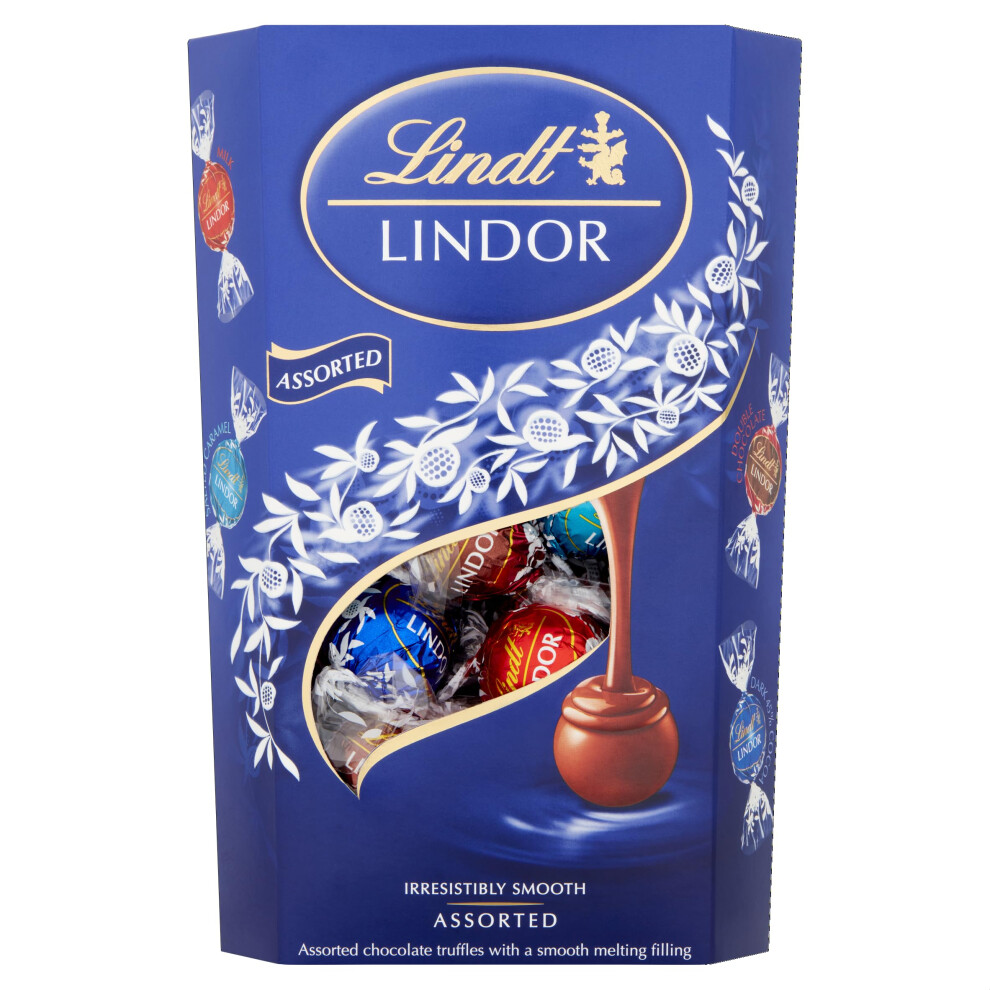 Lindt Lindor Assorted Chocolate Truffles – 337G Box Approx 26 Balls – Blue
