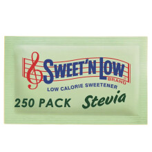 SweetN Low Stevia Zero Calorie Sweetener Sachets  250 Pack 500 Servings per