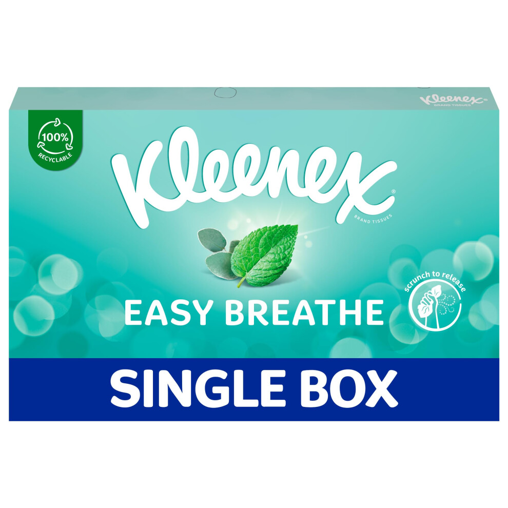 Kleenex Easy Breathe Facial Tissues Natural Menthol And Eucalyptus 56 Tissu