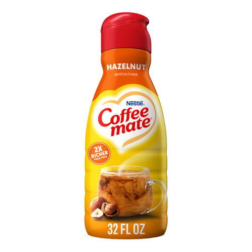 Coffee Mate Coffee-Mate, Liquid Coffee Creamer, Hazelnut, Quart, 946g