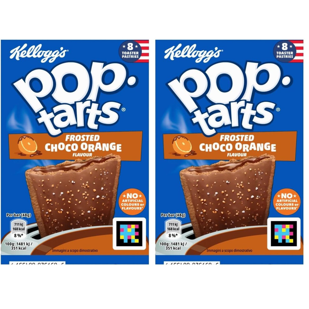 Pop Tarts Kelloggs Frosted Choco Toaster Pastry 4 X 96G Pack Of 2 Orange