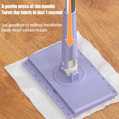 Snap Grip Mini Mop Uses Disposable Face Towel with OneButton Clamping Hands 1
