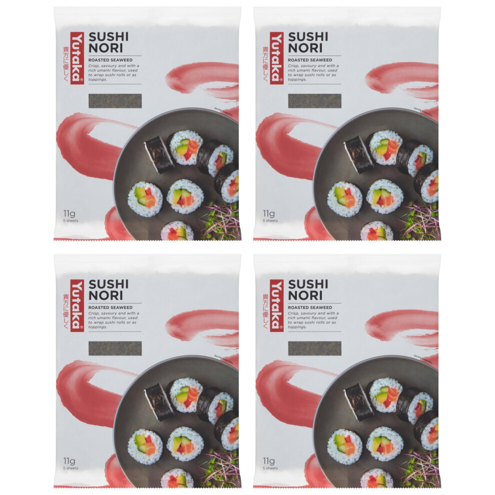 Yutaka Sushi Nori Seaweed Pack Of 4 20 Full Sheets Premium Japanese Roaste