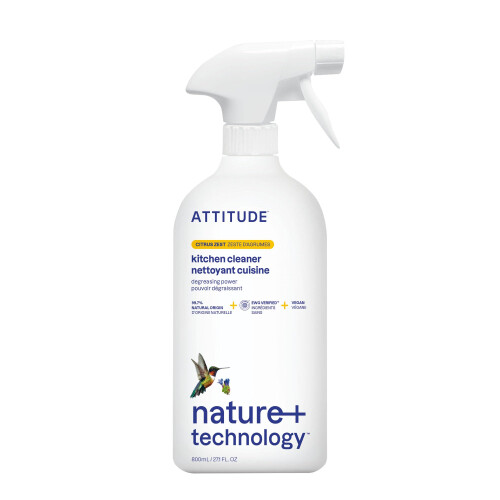 ATTITUDE Kitchen Cleaner Spray EWG Verified Powerful Degreaser Cuts Grease