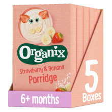 Organix Strawberry Banana Organic Baby Porridge 6 Months 120 g Pack of 5