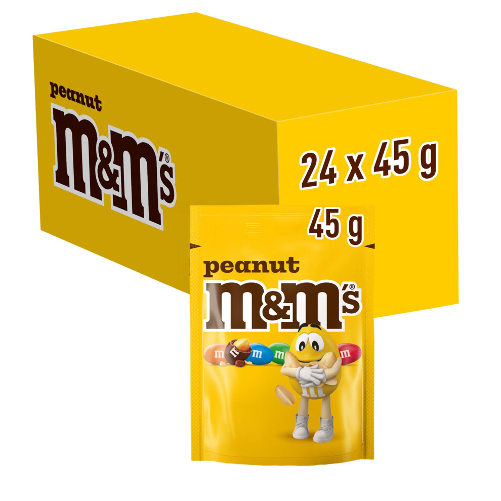 M&M's Mms Peanut Bulk Box Milk Chocolate Gifts Movie Night Snacks 24 Packs Of 45