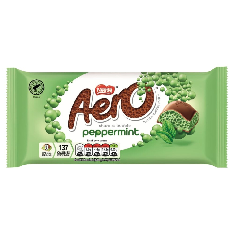 Aero Peppermint Mint Chocolate Sharing Bar 90 G Black