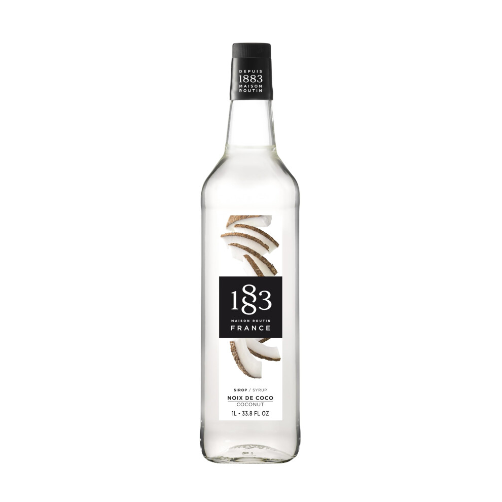 1883 Maison Routin Premium Coconut Syrup For Cocktails Mocktails Glass 1L