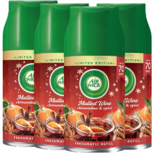 Air Wick Essential Oils Freshmatic Autospray Mulled Wine Scent 4 Refills X
