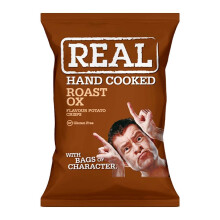 Real Crisps Hand Cooked Roast Ox Flavour 35g 24 Bags