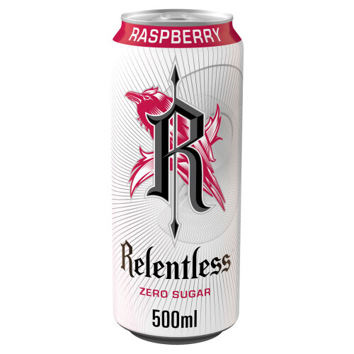 Relentless Can Zero Raspberry 500 ml Pack of 12