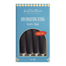 JUST CUTTERS Pack of 4 x 19g Writing Icing Tubes  Ready To Use  Instant Ici