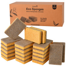 Livorra 20 Pack Eco Sponge Washing up Kitchen Dish Sponges with Natural Ce