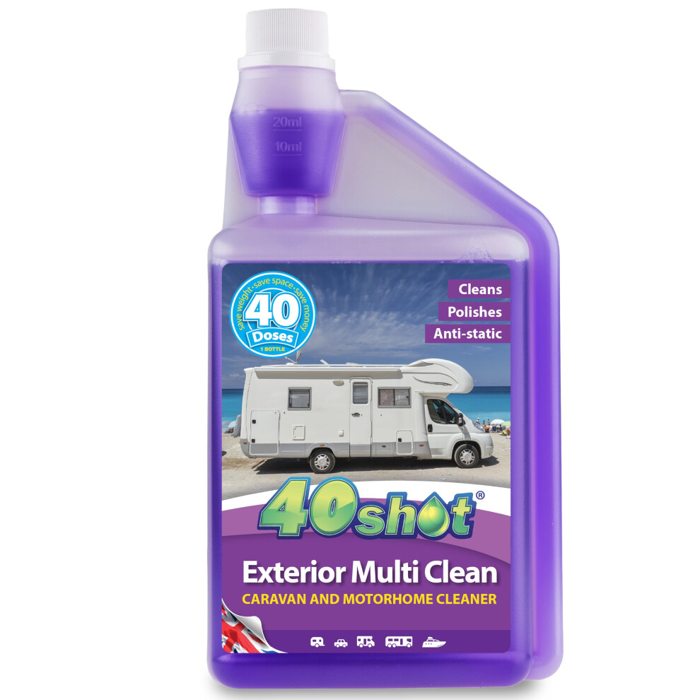 Qualkem 40Shot Exterior Multi Clean – 1L Concentrated Caravan Motorhome Cleaner –