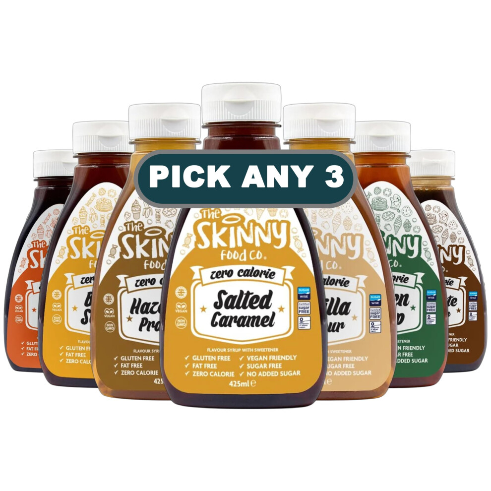 The Skinny Food Co Skinny Food Co Zero Calorie Syrup 425Ml Pick Any 3 Flavours Sugar Free Fa