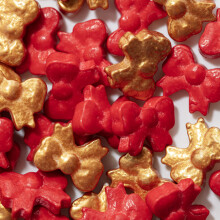 PME Cake Christmas Sprinkle Charms Bows 25g  09oz  Festive Edible Decoratio