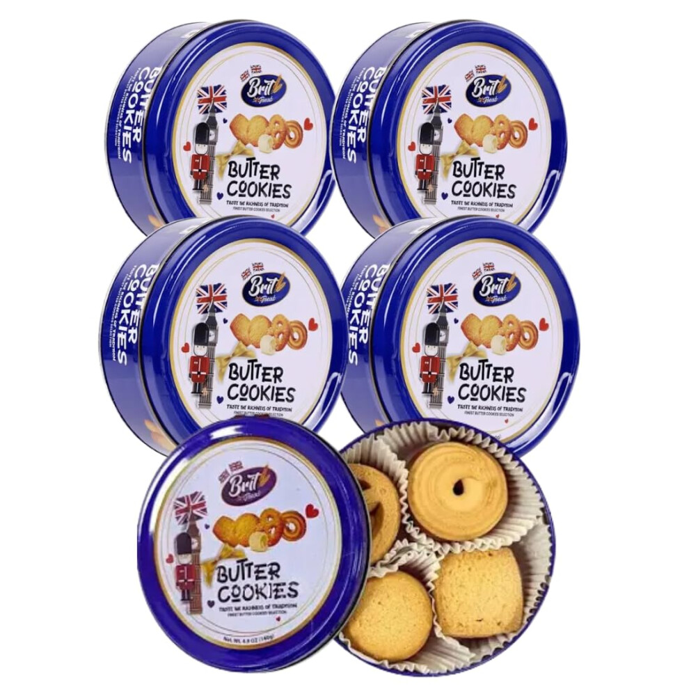 Amamitrade Luxury Danish Butter Cookies Assortment 140G X 5 – Christmas Biscuits Tin G