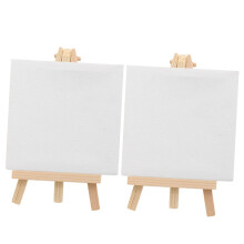 6 Sets Mini Oil Painting Board Mini Easels Mini and Easel Table Easels Stretched Canvas Frame Large Table Accessories Desktop Decor Sets Canvases