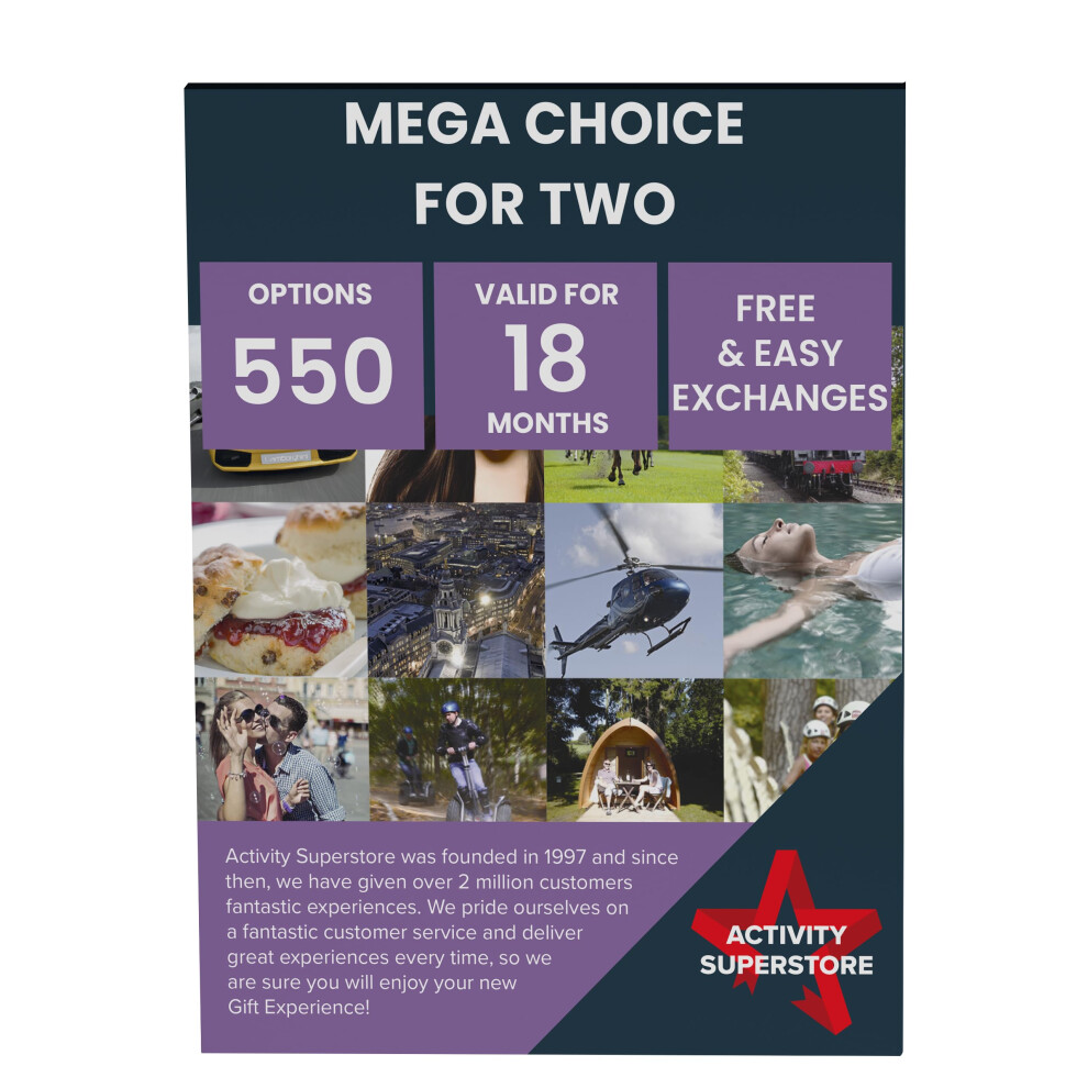 Activity Superstore Mega Choice For Two Gift Experience Voucher 550 Options