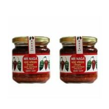 Naga Hot Chilli Pepper Pickle Sauce 190 Grams x 2 Jars Ghost Pepper Pickle