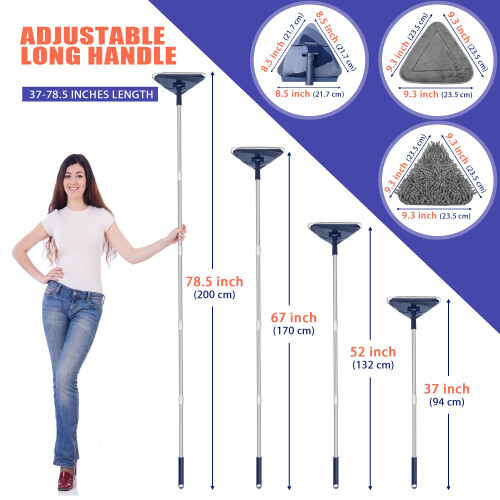 JEHONN 200CM Wall Cleaning Mop with Long Handle 3in1 Ceiling Cleaner Tool D 2