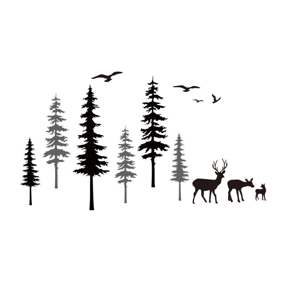 Woodland Animals, Forest Theme Wall Decal for Bedroom Living Room Decoration, Removable Decals Easy to Use, Quality Material Waterproof Scandinavian V