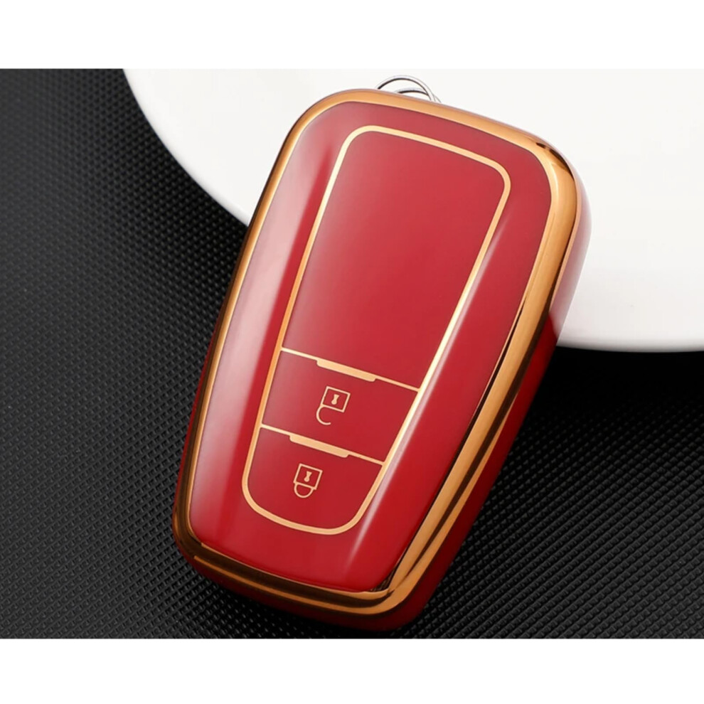 Key Fob Cover Tpu 2 Button Scratch Resistant For Toyota Camry Corolla Rav4 Chr Prius Red 9189345123290