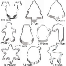 Festive Holiday Cookie Cutter Shapes, Quality Stainless Steel Christmas Cookie Cutter Set, Food Safe Rust Proof Decorative Party Supplies