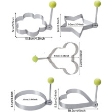 Eierringe für kreatives Frühstück, antihaftbeschichtete Edelstahl-Backformen, herzförmige Mickey-Mouse-Formen, runde Blumen- und Sternformen,