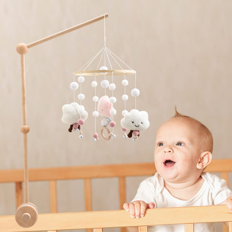 Wooden Baby Mobile Crib Holder for Universal Mounting, Beechwood Eco-Friendly Organic Wood Nursery Decor, Fits Most Cribs and Promotes Parent & Child