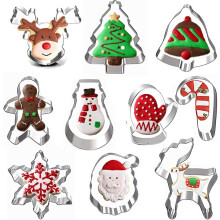 Multi-Scenario Application Christmas Cookie Cutter Set, Quality Stainless Steel Holiday Cookie Cutter Shapes, Ideal For Baking And Party Supplies