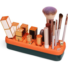 Organizzatore di accessori per il trucco dal design lussuoso, asciuga pennelli per il trucco robusto con manico integrato per viaggi e uso domestico