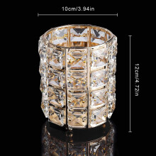 Sparkly Crystal Pen Holder, Durable Material with Elegant Fashionable Appearance, Makeup Brush Organizer for Home Office Storage (9.9cm Diameter,