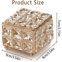 Ideal Gift For Makeup Lovers: Golden Treasure Chest With Handcrafted Crystal, Sparkling Display For Makeup Brush Holder And Glossy Durability,